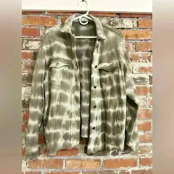 Anthropologie Olivaceous Dyed Shacket Sized Small - Picture 5 of 11